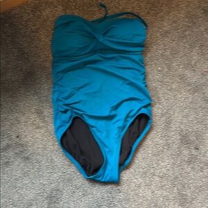 Teal Strapless Swimsuit